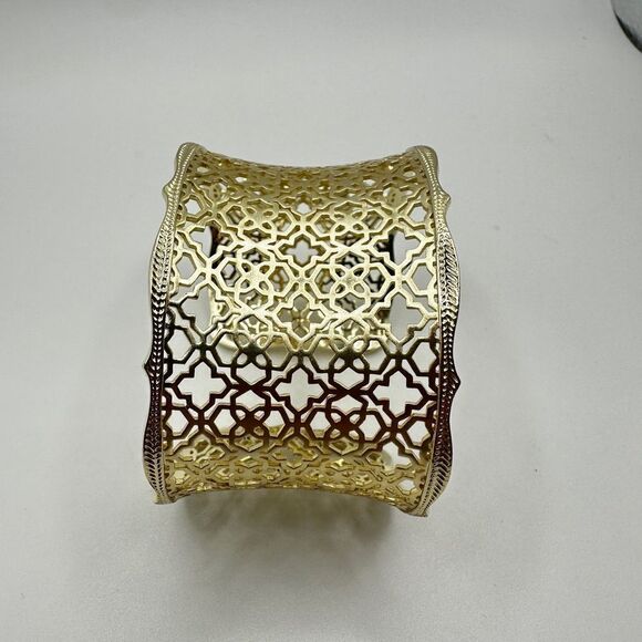 Kendra Scott Candice wide gold tone cuff bracelet! - Picture 6 of 8